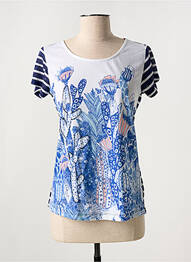 T-shirt stretch manches courtes bleu MISS SIDECAR femme