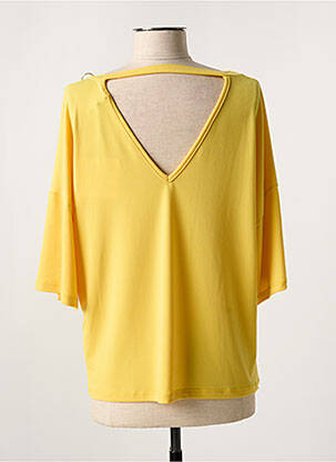 Top tissage crêpe manches 3/4 jaune EGO femme