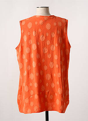 Tunique sans manche tissage crêpe orange KAKIE femme