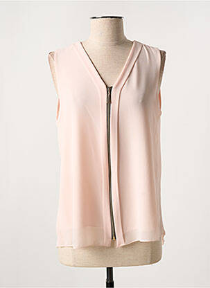 Gilet sans manche col v rose QUATTRO femme
