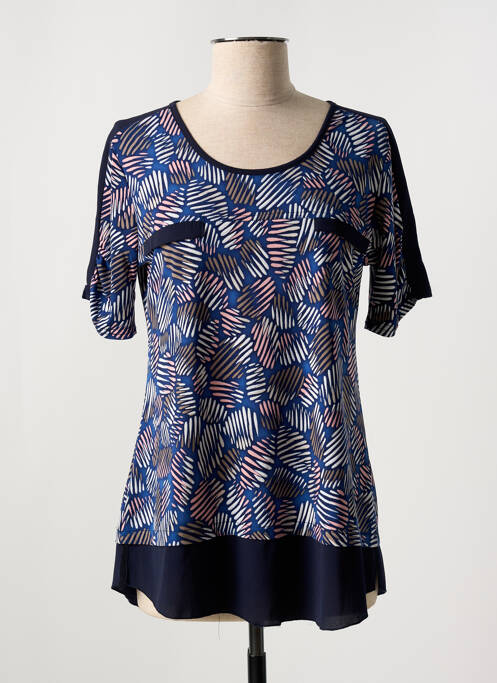 Tunique manches courtes coupe cintrée bleu HALOGENE femme