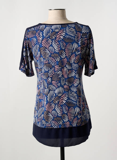 Tunique manches courtes coupe cintrée bleu HALOGENE femme
