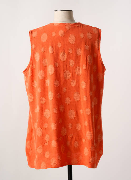 Tunique sans manche tissage crêpe orange KAKIE femme