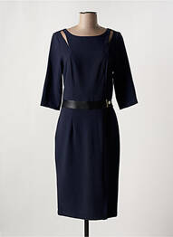 Robe mi-longue manches 3/4 manches 3/4 bleu FEMMES JE VOUS AIME femme