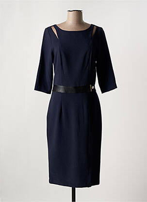 Robe mi-longue manches 3/4 manches 3/4 bleu FEMMES JE VOUS AIME femme