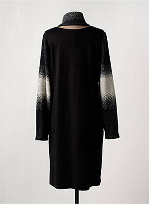 Robe longue imprimé fantaisie manches longues noir ALAIN MURATI femme