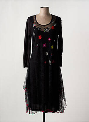 Robe longue manches longues manches longues noir FIGURE LIBRE femme