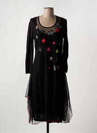 Robe longue manches longues manches longues noir FIGURE LIBRE femme