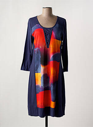 Robe mi-longue imprimé fantaisie manches longues bleu FIGURE LIBRE femme