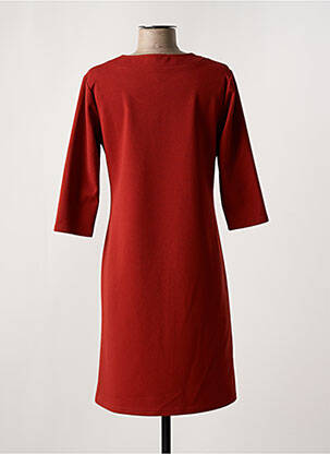 Robe mi-longue manches 3/4 manches 3/4 marron HALOGENE femme