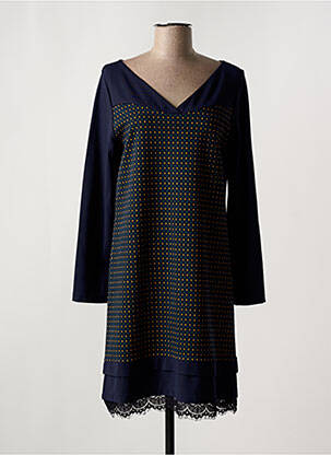 Robe courte manches longues manches longues bleu MISS SIDECAR femme