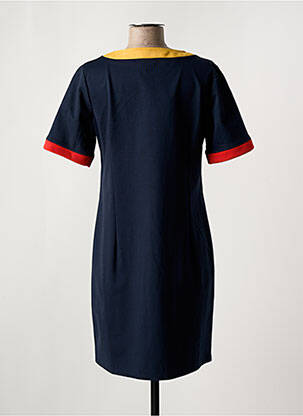 Robe mi-longue manches courtes manches courtes bleu HALOGENE femme