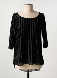 Top imprimé fantaisie manches 3/4 noir EGO femme