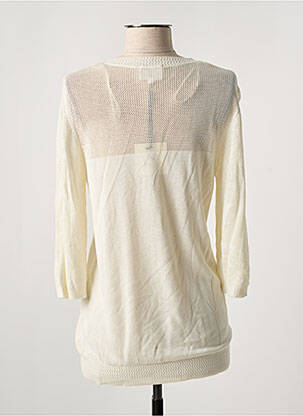Pull coupe cintrée manches 3/4 blanc MARINA V femme