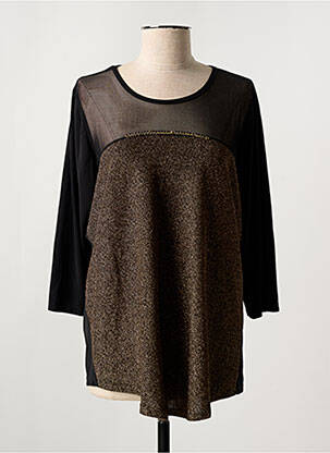Top coupe fluide manches 3/4 noir JAZZ femme