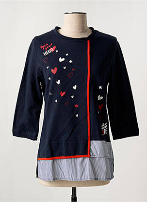 T-shirt manches 3/4 manches 3/4 bleu MISS SIDECAR femme