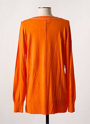 Pull col v manches longues orange MARINA V femme