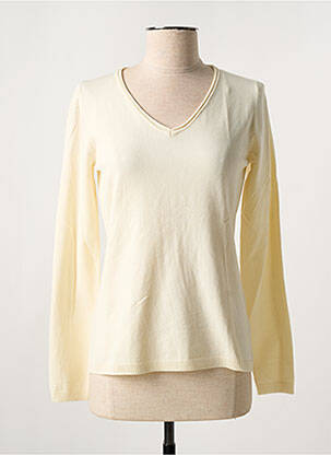 Pull coupe cintrée manches longues beige MARINA V femme