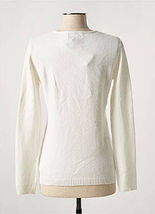 Pull coupe cintrée manches longues blanc QUATTRO femme