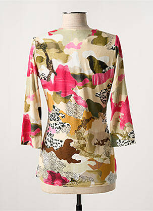 Top imprimé fantaisie manches 3/4 beige VANGO femme
