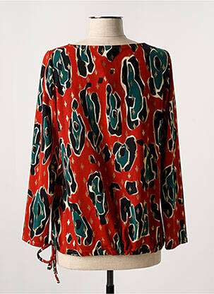 Top imprimé fantaisie manches longues orange VIE NOCTURNE femme