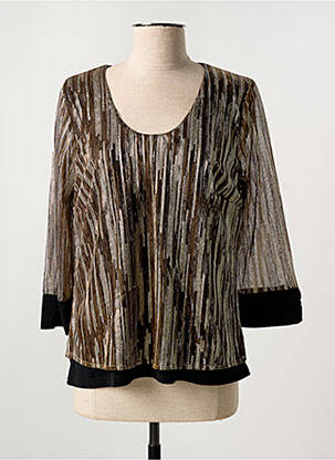 Blouse imprimé fantaisie manches 3/4 or DANIELA COOL femme