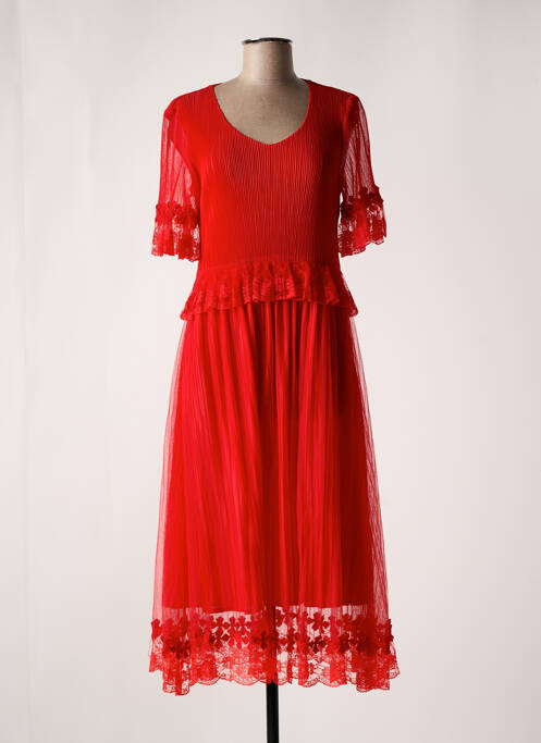 Robe longue rouge LEO & UGO pour femme