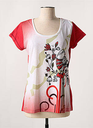 T-shirt imprimé fantaisie manches courtes rouge MISS SIDECAR femme