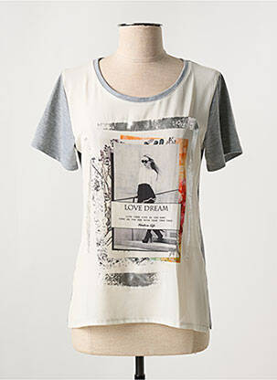 T-shirt imprimé fantaisie manches courtes gris ALEXE femme