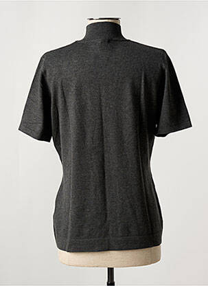 Pull tissage chiné manches courtes gris LEO & UGO femme