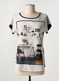 T-shirt imprimé fantaisie manches courtes noir JEAN DELFIN femme