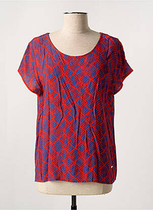 T-shirt imprimé fantaisie manches courtes rouge THALASSA femme