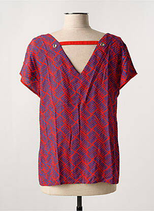 T-shirt imprimé fantaisie manches courtes rouge THALASSA femme