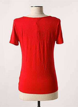 T-shirt col v manches courtes rouge LEO & UGO femme