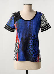 T-shirt stretch manches courtes bleu FILIPINE LAHOYA femme