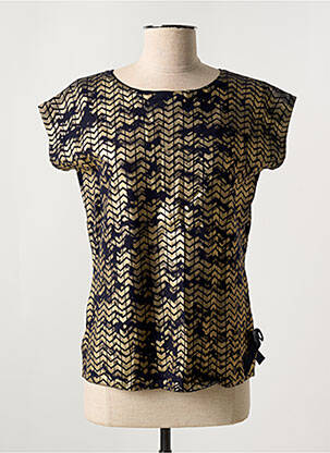 Pull coupe cintrée manches courtes or LEO & UGO femme