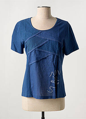 T-shirt stretch manches courtes bleu FIGURE LIBRE femme