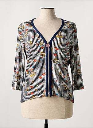 T-shirt manches 3/4 manches 3/4 bleu LO! LES FILLES femme