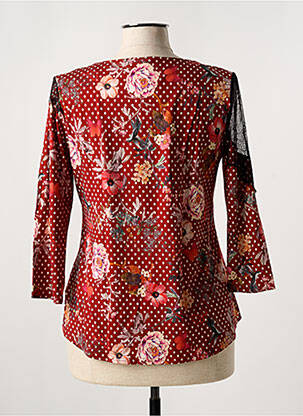 T-shirt manches 3/4 manches 3/4 rouge VANGO femme