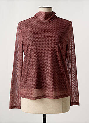 Top imprimé fantaisie manches longues marron YERSE femme