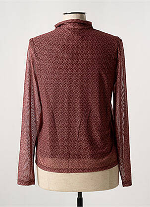Top imprimé fantaisie manches longues marron YERSE femme