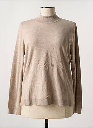Pull tissage chiné manches longues marron YERSE femme