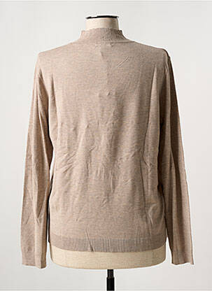 Pull tissage chiné manches longues marron YERSE femme