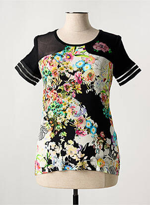 T-shirt stretch manches courtes noir FILIPINE LAHOYA femme