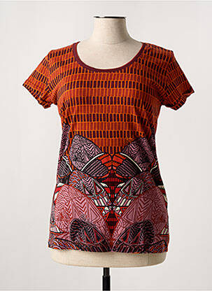 T-shirt stretch manches courtes orange MISS SIDECAR femme
