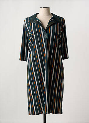 Robe mi-longue manches 3/4 manches 3/4 vert ROMEO POUR JULIETTE femme