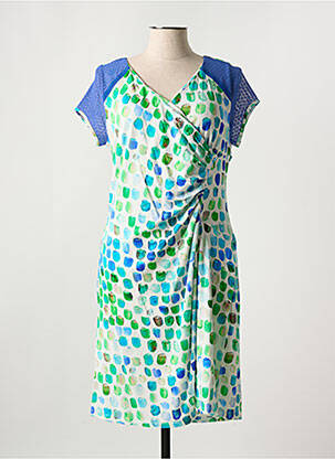 Robe courte manches courtes manches courtes bleu DIVAS femme