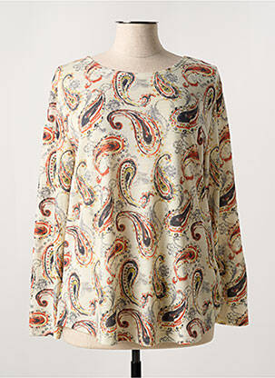 Pull coupe cintrée manches longues beige JOY femme