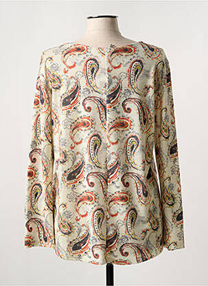 Pull coupe cintrée manches longues beige JOY femme