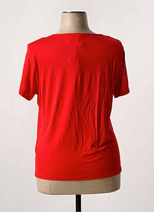 T-shirt col v manches courtes rouge LEO & UGO femme